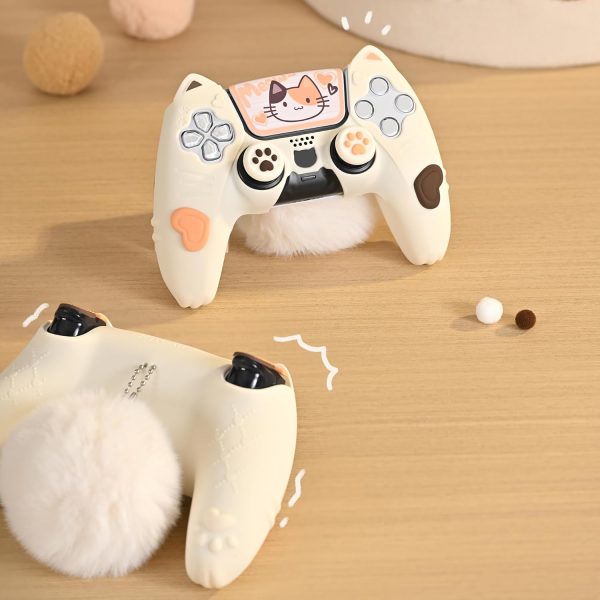 GeekShare PS5 Controller Skin Set Soft Silicone Protective Cover Case for PS5 Wireless Controller with 2 Thumb Grip Caps and 2 Stickers - Image 6