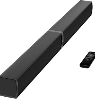 MZEIBO Sound Bar for Smart TV，80W Detachable Bluetooth Soundbar with Powerful Bass, 2-in-1 Home Theater Audio System, ARC/Optical/AUX Connectivity for TV/PC/Laptop/Game Console