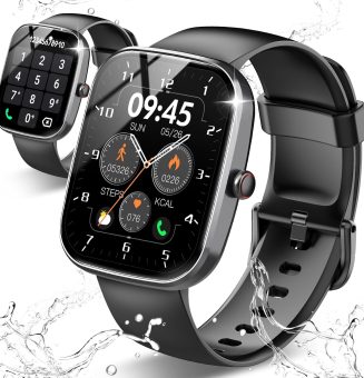 Smart Watch, 1.91" HD Screen Smartwatch for Men Women(Answer/Make Call), Fitness Watch with Heart Rate/Sleep Monitor/Steps Monitor, 110+ Sports Modes, IP68 Waterproof Activity Trackers, Black