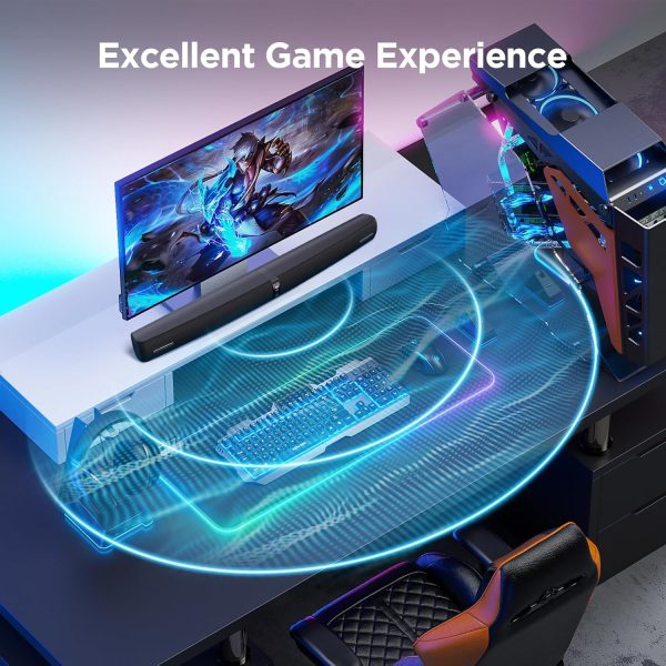 Sound Bar for Smart TV,90W Soundbar with Bluetooth/ARC/Optical/AUX Connect, Auto Volume Boost, 3 Customizable Equalizer Modes, 2 in 1 Detachable Soundbar for TV/PC/Gaming/Projectors - Image 4