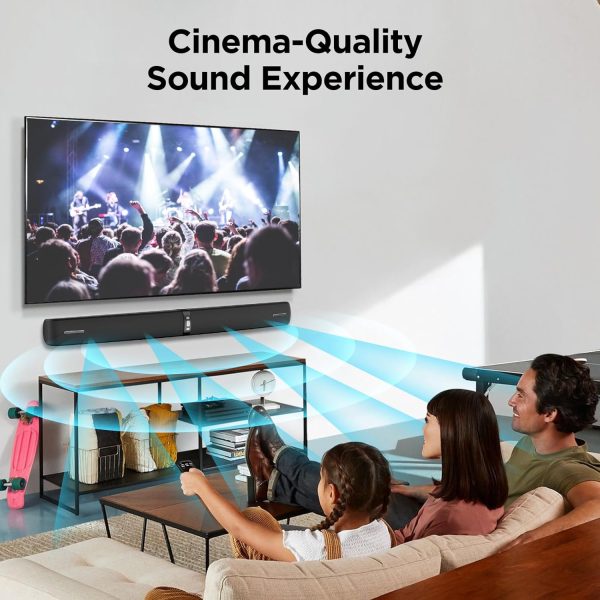 Sound Bar for Smart TV,90W Soundbar with Bluetooth/ARC/Optical/AUX Connect, Auto Volume Boost, 3 Customizable Equalizer Modes, 2 in 1 Detachable Soundbar for TV/PC/Gaming/Projectors - Image 6