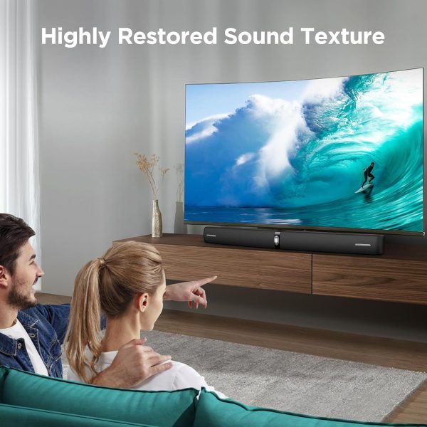 Sound Bar for Smart TV,90W Soundbar with Bluetooth/ARC/Optical/AUX Connect, Auto Volume Boost, 3 Customizable Equalizer Modes, 2 in 1 Detachable Soundbar for TV/PC/Gaming/Projectors - Image 7