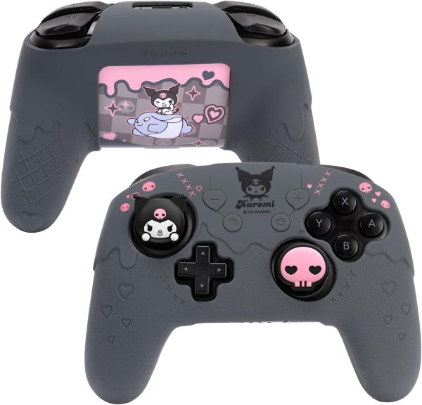 Switch Pro Controller Skin Set,Cute Soft Silicone Protective Cover Skin,Anti-Slip Protective Case for Switch Pro Controller with 2 Thumb Grip Caps and 1 Sticker