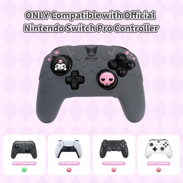 Switch Pro Controller Skin Set,Cute Soft Silicone Protective Cover Skin,Anti-Slip Protective Case for Switch Pro Controller with 2 Thumb Grip Caps and 1 Sticker - Image 2