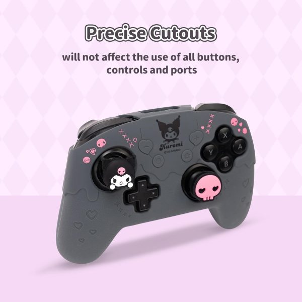 Switch Pro Controller Skin Set,Cute Soft Silicone Protective Cover Skin,Anti-Slip Protective Case for Switch Pro Controller with 2 Thumb Grip Caps and 1 Sticker - Image 3